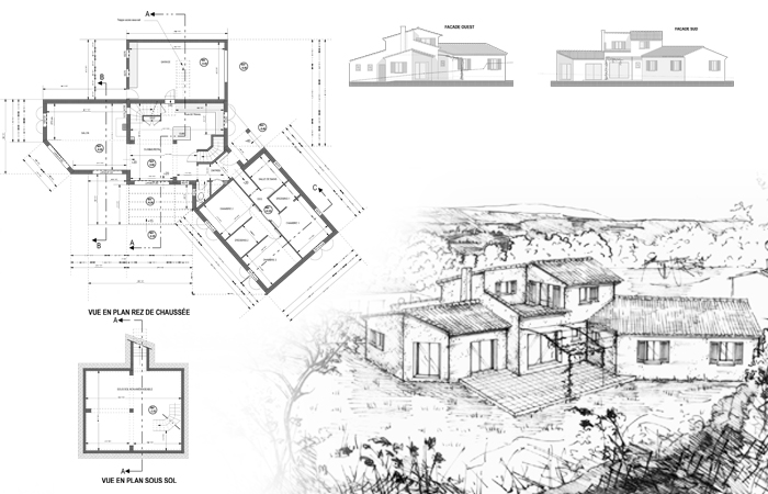 architecte amnagement villa neuve et villa traditionnelle, extension maison, sud drme