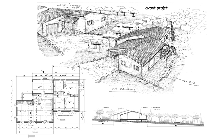 architecte amnagement villa neuve et villa traditionnelle, extension maison, sud drme